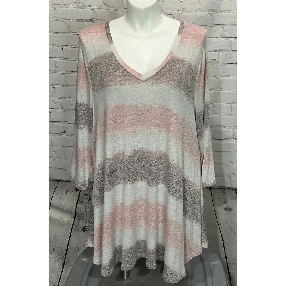 Lane Bryant Women's Ombré Striped Sweater (Size 22/24)